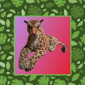 Giant Sold Out Life Like Leopard Plush Toy! 28” Paw to Tail, 14” Tail, 16” Tall!